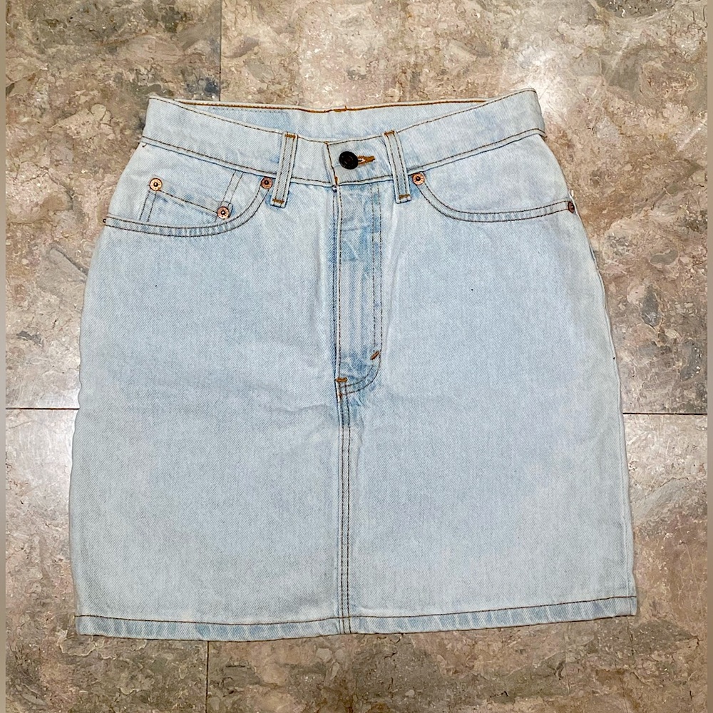 LEVIS 1980s Vintage High Waisted Jean Skirt